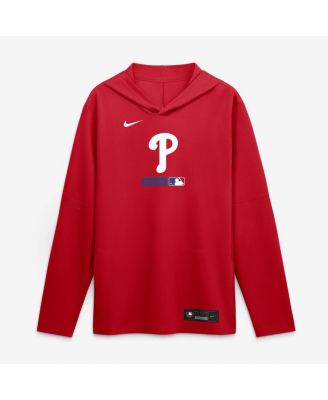 Men's Red Philadelphia Phillies Authentic Collection Dri-FIT Long Sleeve Hoodie