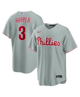 Men's Bryce Harper Gray Philadelphia Phillies Road Replica Jersey