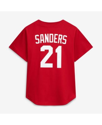 Men's Deion Sanders Red Cincinnati Reds Cooperstown Mesh Batting Practice Button-Up Jersey