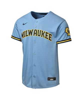 Big Boys and Girls Powder Blue Milwaukee Brewers Road Stadium Jersey