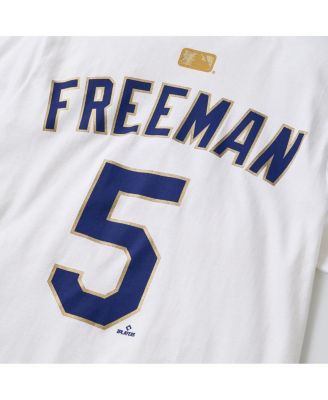 Men's Freddie Freeman White Los Angeles Dodgers 2026 Gold Collection Name & Number T-Shirt