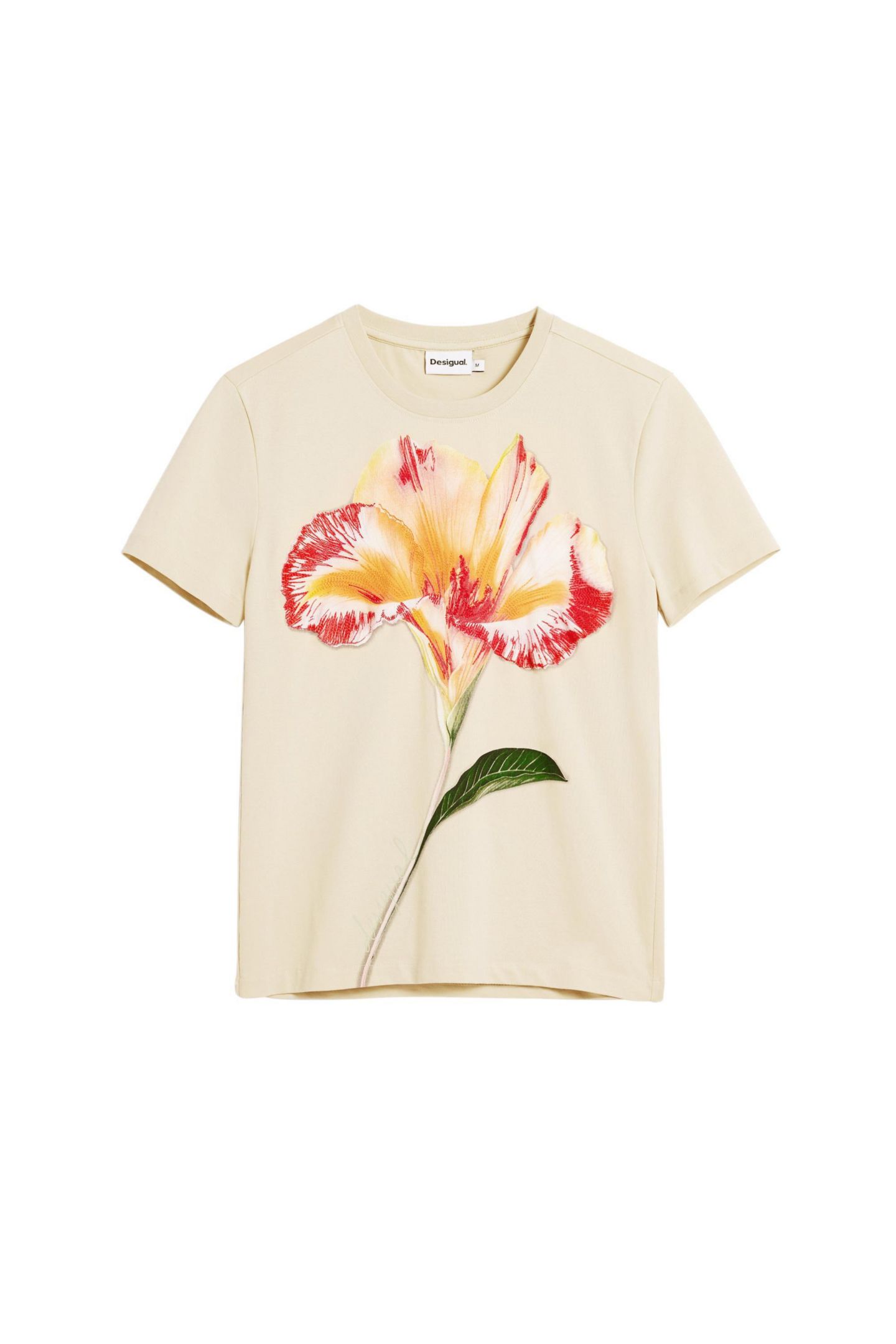 Женская футболка Desigual Big Flower, цвет: Молочный белый — фото 6