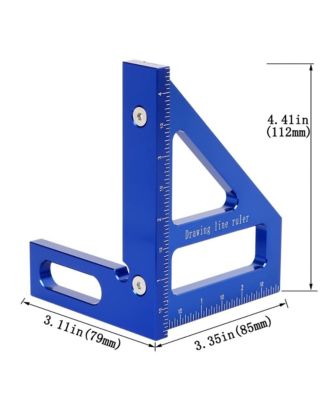 Imperial 3D Multi-Angle Measuring Ruler Aluminum Alloy Woodworking Square Protractor Miter Triangle Layout Tool Engineer Carpenter 003b