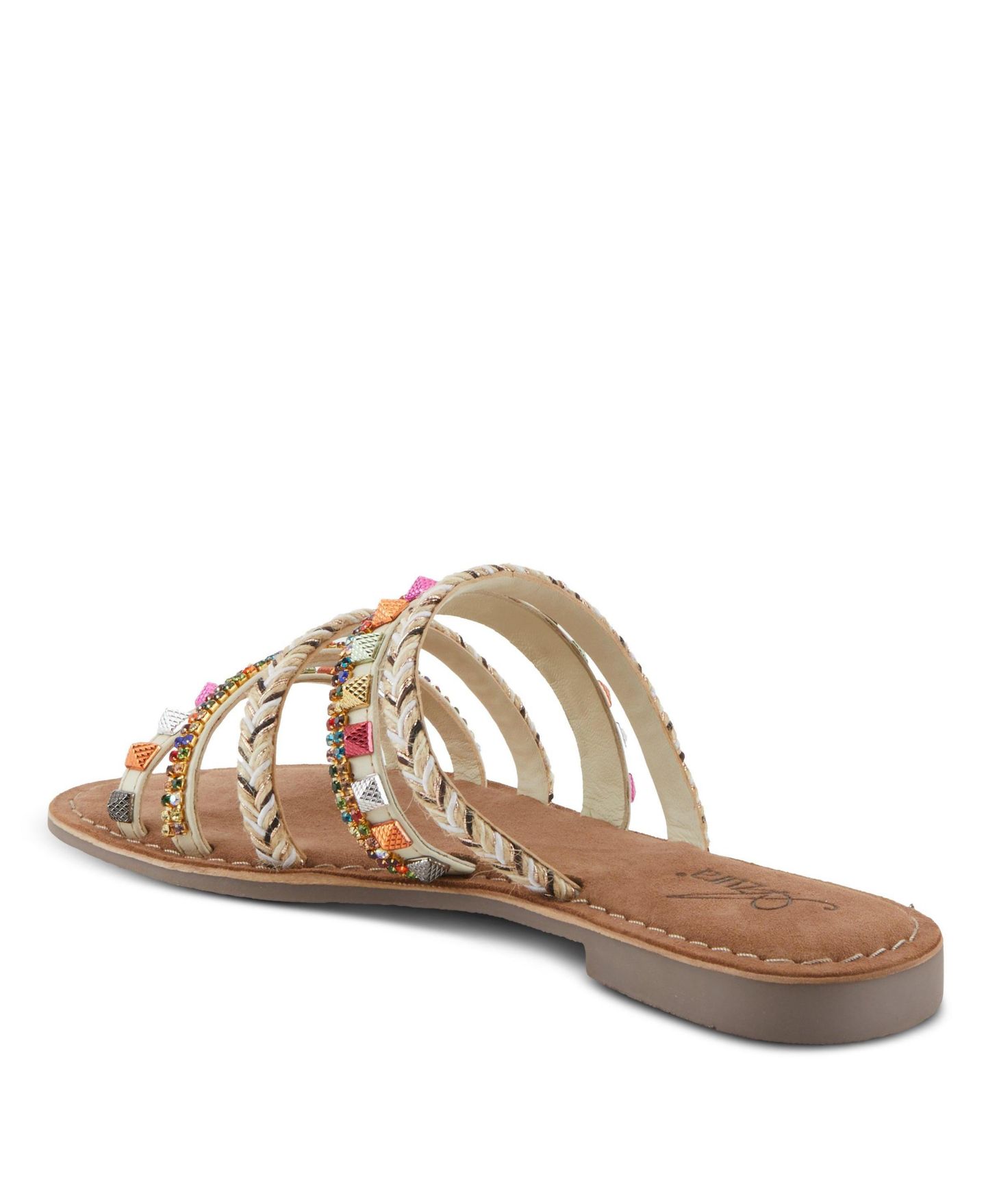 Женские сандалии Azura Intoxicate Flat with Multiple Strap Closure, цвет: Молочный белый разноцветный — фото 7