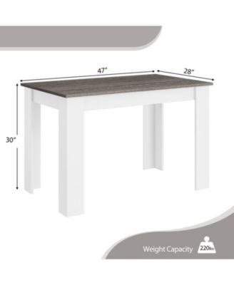 47 in Rectangular Kitchen Dining Table for 4 with Anti-Scratch Foot Pads