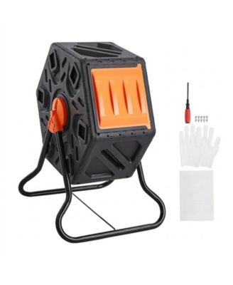 18.5-Gal Rotating Compost Tumbler Bin with Sliding Door and Steel Frame