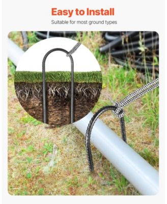 12-in Galvanized Steel Rebar Stakes Ground Anchors for Fencing and Tents
