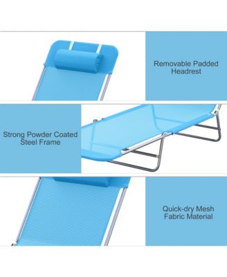 Mesh Outdoor Reclining Lounge Chair Lightweight and Portable,