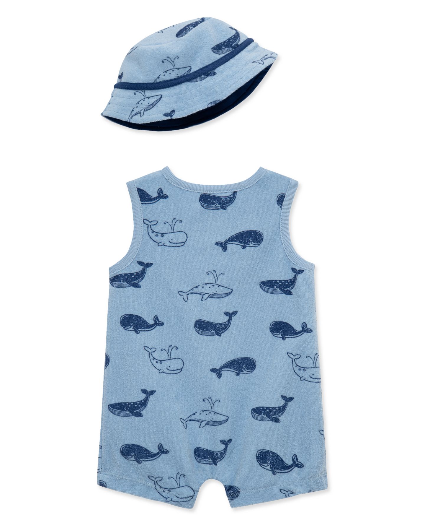 Комплект Little Me Sleeveless Romper and Hat, 2-Piece Set для мальчиков-малышей, цвет: Синий — фото 2
