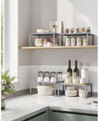 Metal Stackable Expandable Cabinet Countertop Spice Organizer Rack