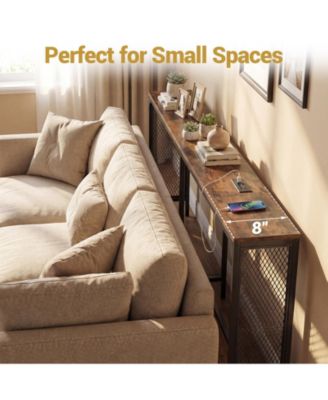 71-Inch Narrow Console Table with Power Outlet
