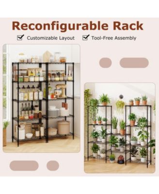 5-Tier Heavy Duty Metal Storage Shelving Unit with V-Shaped Wire Rack, 750 LBS Capacity