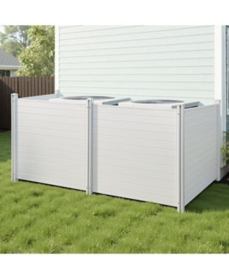 4 Panel Outdoor Privacy Screen 50 x 50 in Vinyl Fence for Trash Can and A C