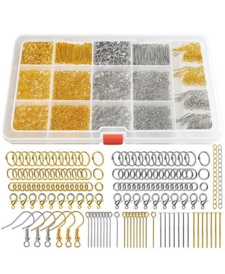 1200pcs Jump Rings Earring Hooks Lobster Clasps Necklace Extenders Jewelry Findings Kit