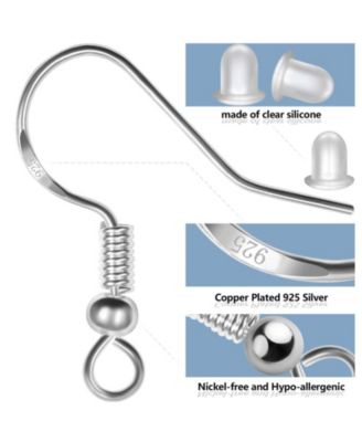500pcs Earring Hooks Ear Wires Fish Hooks Jump Rings Silicone Backs Stoppers Jewelry Making Kit