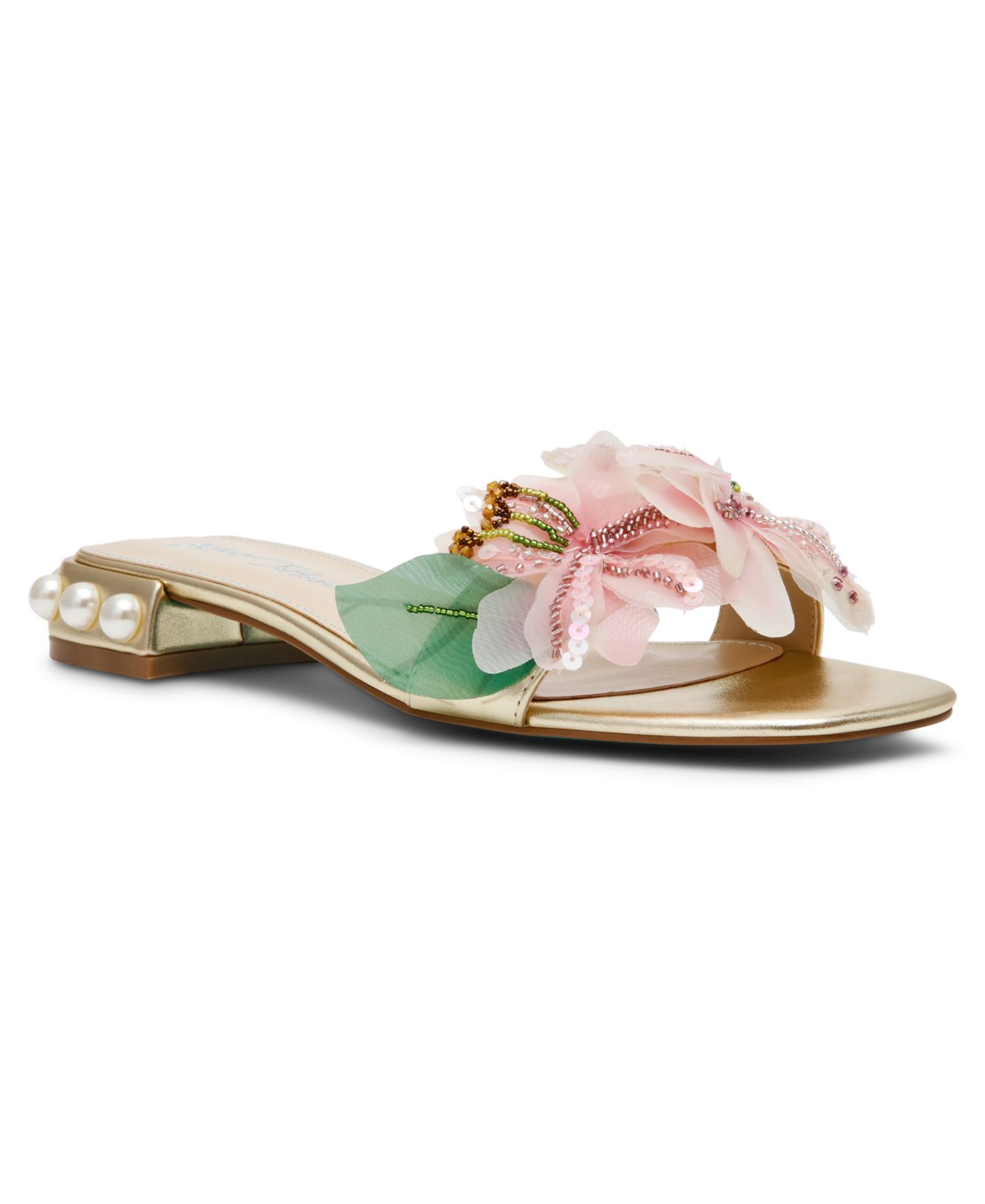 Женские сандалии Betsey Johnson Rosia Floral Slip-On Dress Sandals, цвет: Светлый золотой — фото 1