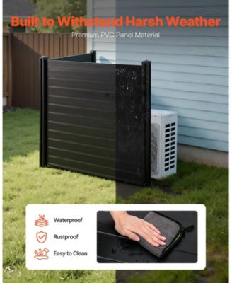 2 Panel Outdoor Privacy Screen 48 x 48 in Vinyl Fence for Pool Equipment