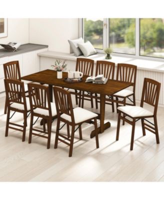 71 in Farmhouse Rectangular Dining Table for 6-8 with Rubber Wood Legs