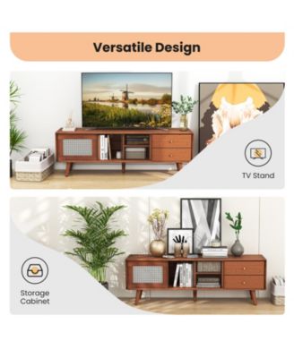 Bamboo TV Stand for TV up to 65 Inch