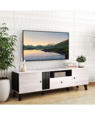 Mid Century Modern TV Stand Entertainment Center  TVs-Oak