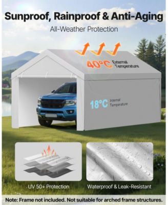 12 x 20 ft UV-Resistant Waterproof Carport Replacement Canopy Frame Not Included