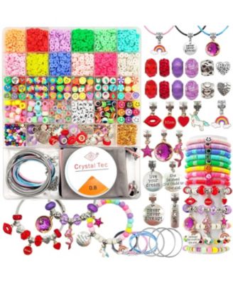 Toys Bracelet Making Kit 3000pcs Charm Supplies Unicorn Mermaid Crafts Gifts Ages 5-12