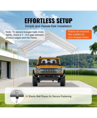 10 x 20 ft Carport Replacement Canopy Cover Waterproof UV Protection