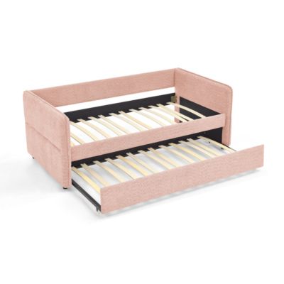 Boucle Daybed w/ Twin Trundle Sofa Bed
