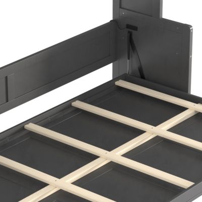 Full Size Murphy Bed with a desk, USB Charging Station, LED Lights