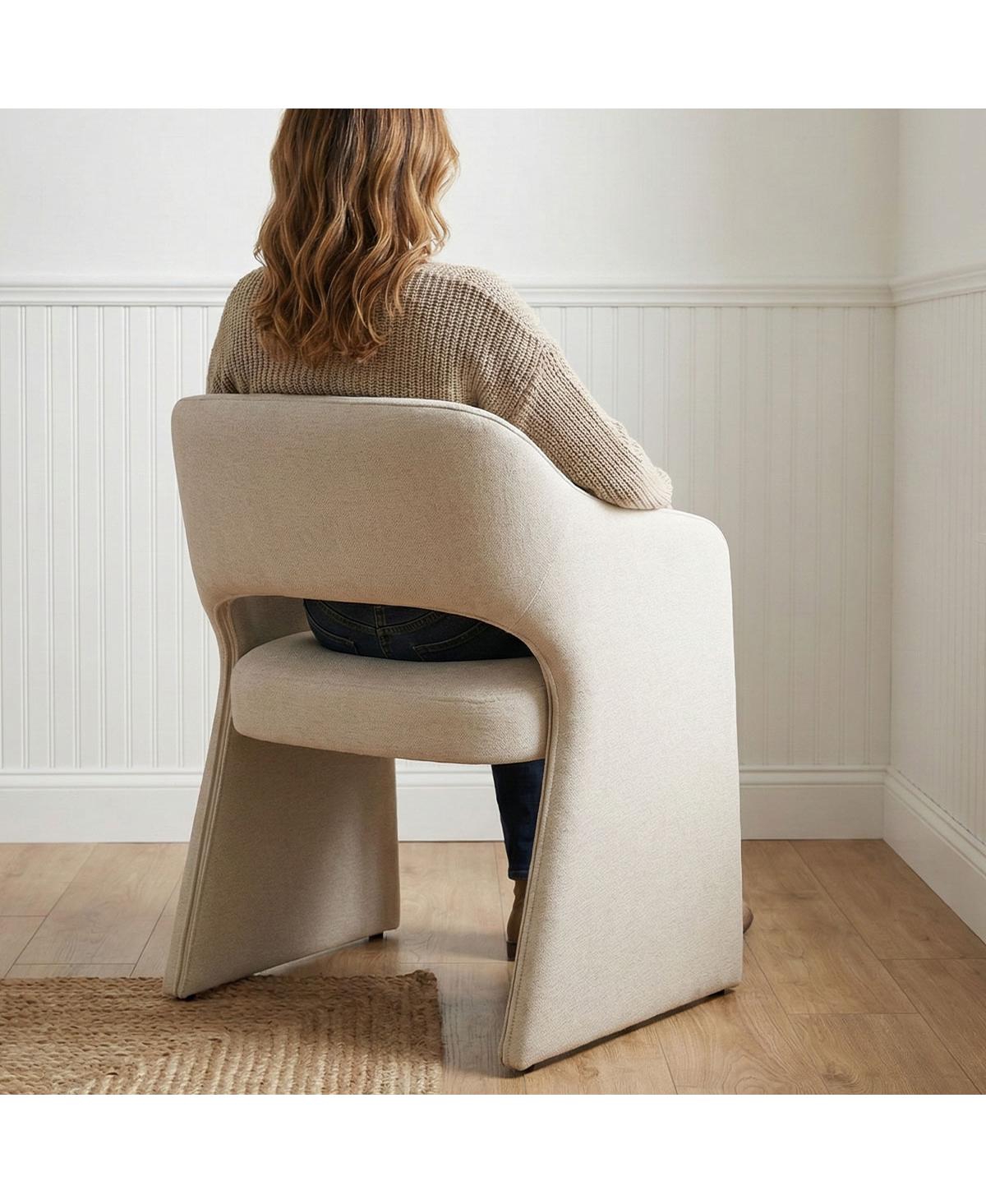 Maison Boucle Set of 2 Dining Chairs, 19-Inch Upholstered Armchairs