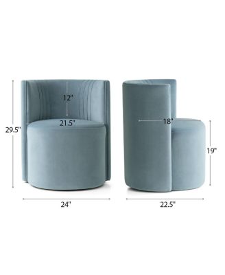 Velvet Swivel Barrel Accent Chair 360degree(s) Rotating Tub Chair, 1 Piece
