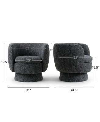 31 Tweed Swivel Barrel Accent Chair, Upholstered Armchair, 1 Pc