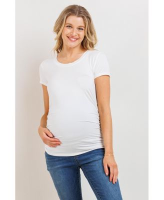 Maternity Side Ruched Short Sleeve T-Shirt Top