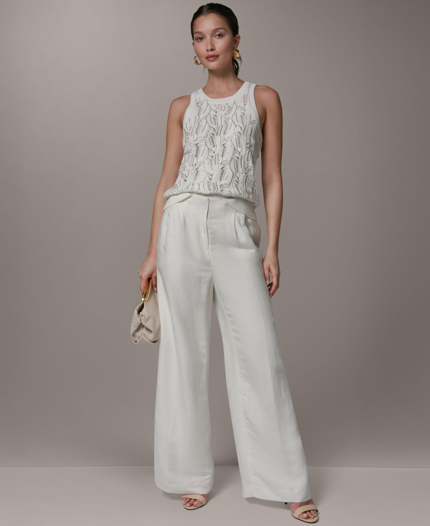 Women's Pleated Wide-Leg Pants