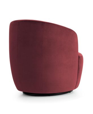 Velvet Swivel Barrel Accent Chair 27 Inch Wide Upholstered 1 Piece