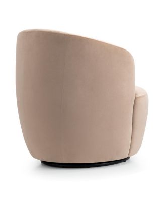 Velvet Swivel Barrel Accent Chair 27 Inch Wide Upholstered 1 Piece