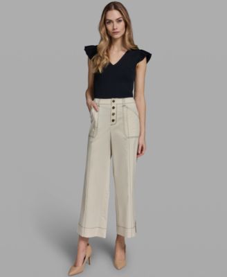 Petite Mid-Rise Wide-Leg Pants