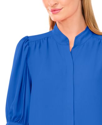 Women's 3/4-Sleeve Collared Button-Down Top