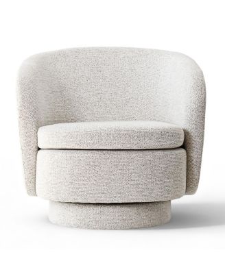 30.5" Swivel Barrel Accent Chair, Round Upholstered Armchair, 1 Pc