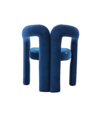 Velvet Upholstered Barrel Accent Chairs Set of 2, Curved Backrest Side Chairs with Elephant Feet for Living Room