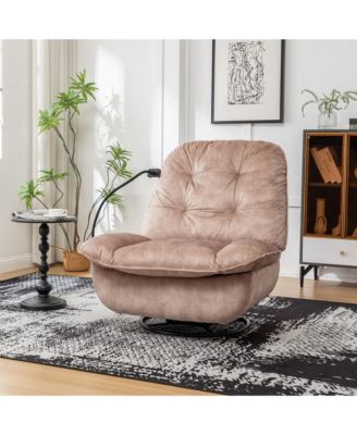 Swivel Rocking Recliner Chair, Single Lounge Chair with Phone Holder, Comfortable Relaxing Chair for Living Room and Office