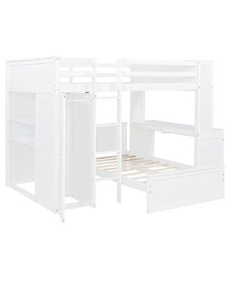 Loft Bed w/Twin Bed, Shelves, Desk, Wardrobe