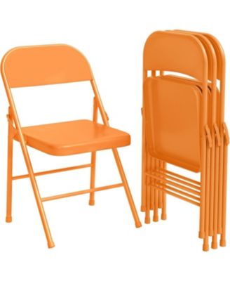8-Pack All-Steel Folding Chairs with Backrest, Heavy Duty Metal, 350 lb Capacity, Portable for Indoor/Outdoor