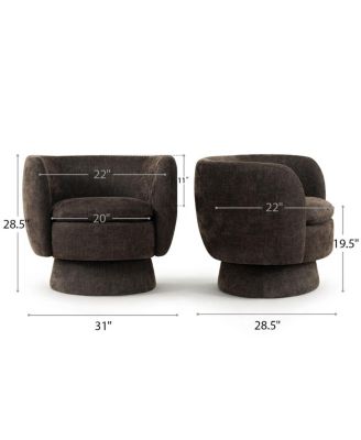 31 Wide Swivel Barrel Accent Chair, 360degree(s) Upholstered Armchair, 1 Pc