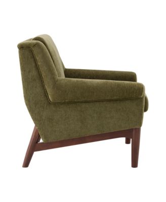Mid-Century Modern Accent Chair - Upholstered Comfort Lounge Armchair with Sturdy Solid Wood Legs, Ideal for Living Room Decor