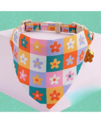 2 Pack Cat Collar Set with Bow Tie Bandana Breakaway Safety Bell Adjustable