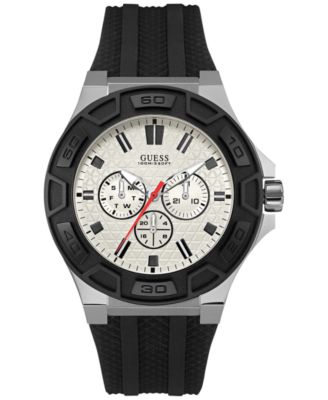GUESS - Men's Black Silicone Strap Watch 45mm U0674G3