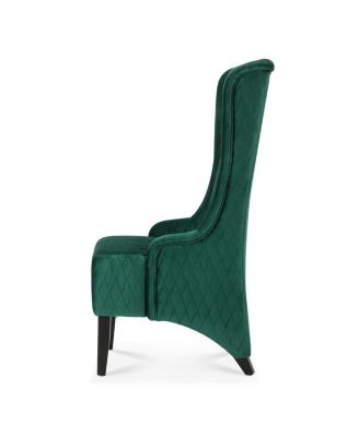 Velvet High-Back Accent Chair