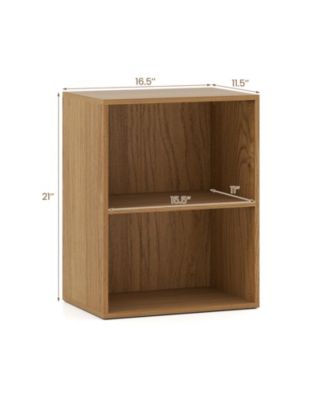 2-Cube Bookcase Floor Standing Open Bookshelf with 5-Position Adjustable Shelf