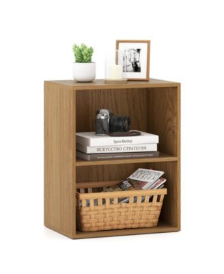 2-Cube Bookcase Floor Standing Open Bookshelf with 5-Position Adjustable Shelf